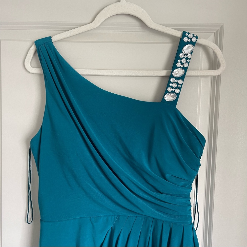 Scarlett Embellished Jewels Sleeveless Teal Bodycon Mini Dress Size 10 NWOT